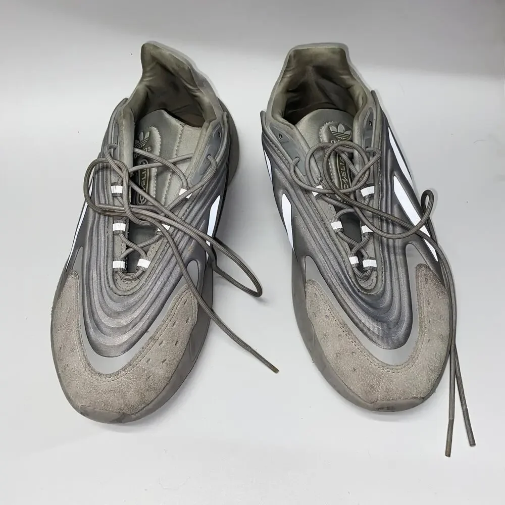 Adidas Ozelia Triple Gray Grey Lace-Up Athletic Sneakers Men's Size 10